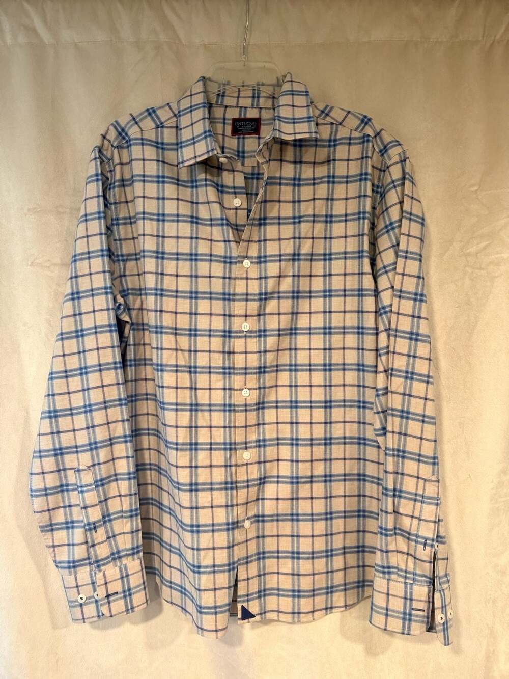 UNTUCKit Men's Slim Fit Wrinkle Free Plaid Button Down Shirt XL